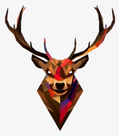 Deer Head Png - Geometric Animal Wallpaper Iphone, Transparent Png, Transparent PNG