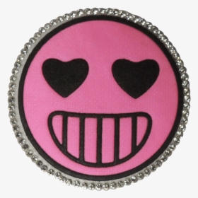 Pink Round Smile Emoji Face Applique - Repelentny Obojok Pre Psy, HD Png Download, Transparent PNG