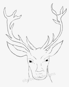 Deer Head Silhouette - Sketch, HD Png Download, Transparent PNG