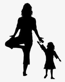 Yoga Clipart Family For - Mommy And Me Yoga Silhouette, HD Png Download, Transparent PNG