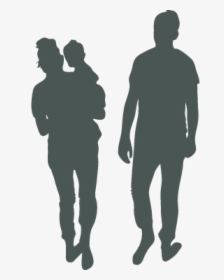 Silhuouette Of Two Adults, One Adult Is Carrying A - Tatuaje De Silueta De Familia, HD Png Download, Transparent PNG