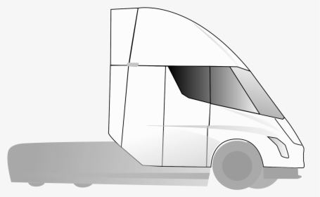 Semi Drawing Mud Truck Transparent Png Clipart Free - Tesla Semi Truck Drawing, Png Download, Transparent PNG