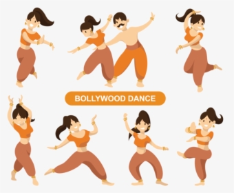 Indian Bollywood Dancing Vector - Indian Dancing Vector Png, Transparent Png, Transparent PNG