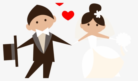 Wedding Couple Cartoon Png Clipart , Png Download - Married Clipart Png, Transparent Png, Transparent PNG