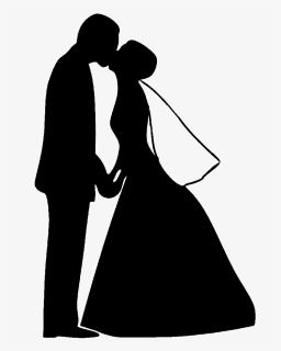 Transparent Couple Clipart Black And White - Bride And Groom Silhouette Png, Png Download, Transparent PNG