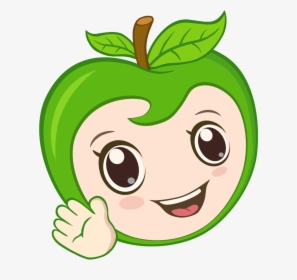 Cartoon Auglis Clip Art Green Smile Transprent - Green Apple Cute Clipart, HD Png Download, Transparent PNG