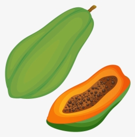 Pawpaw Clip Art Green - Papaya Fruit Clip Art, HD Png Download, Transparent PNG