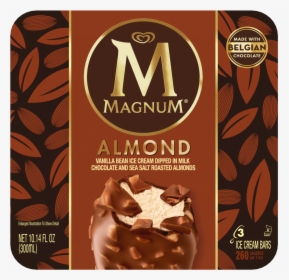 Almond Ice Cream Bar - Magnum Ice Cream Dark Chocolate, HD Png Download, Transparent PNG