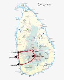 Sri Lanka Leisure Tour Map - South Coast Sri Lanka, HD Png Download, Transparent PNG