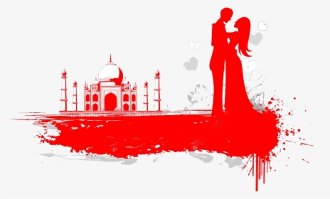 Transparent Love Png - Taj Mahal Love Couple, Png Download, Transparent PNG