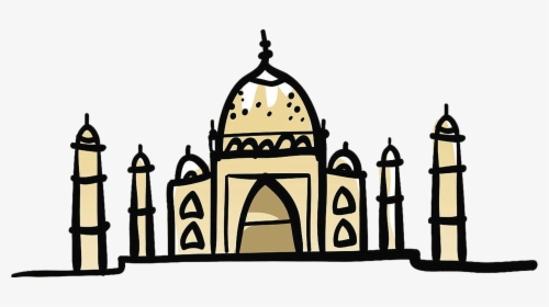 Tomb Drawing Quaid - Taj Mahal Cartoon Drawing, HD Png Download ,  Transparent Png Image - PNGitem