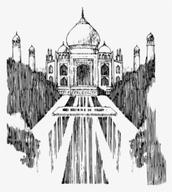 Symmetry,monochrome Photography,classical Architecture - Indian Historical Monument Drawings, HD Png Download, Transparent PNG