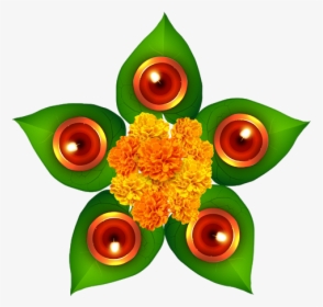 Floral Design With Leaves For Diwali, HD Png Download, Transparent PNG
