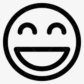 Crossed Arms Emoji Png - Open Mouth Smiley Face Black And White, Transparent Png, Transparent PNG