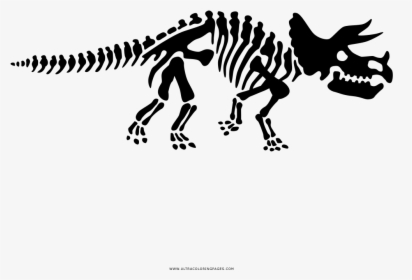 Triceratops Skeleton Coloring Page - T Rex Dinosaur Footprints, HD Png Download, Transparent PNG