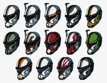 Clone Trooper Phase 2 Top Row - Clone Troopers Phase 2 Helmets, HD Png Download, Transparent PNG