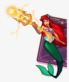 Ariel From The Little Mermaid Holding Trident - Disney Sorcerer's Arena Ariel, HD Png Download, Transparent PNG