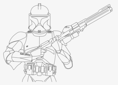 Printable Pictures Of Clone-trooper Page,printable,coloring - Star Wars Dessin De Clone Trooper, HD Png Download, Transparent PNG