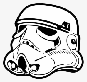 Stormtrooper Star Wars Helmet Drawing At Free For Transparent - Black And White Stormtrooper Helmet, HD Png Download, Transparent PNG