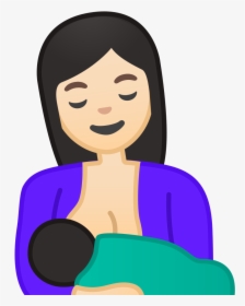 Breast Feeding Light Skin Tone Icon - Breastfeeding Emoji Android, HD Png Download, Transparent PNG