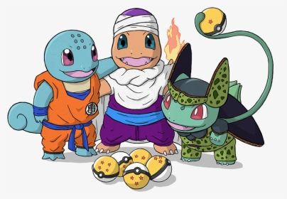 Squirtle As Krillin, Charmander As Piccolo, Bulbasaur - Pokemon Dbz Crossover, HD Png Download, Transparent PNG