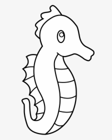 Free Sea Horse Images - Sea Horse Drawing Easy, HD Png Download, Transparent PNG