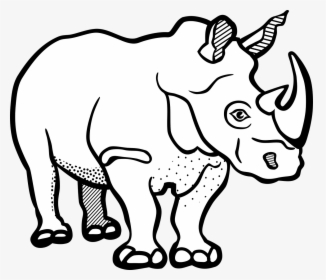 Rhino Clipart Black And White, HD Png Download, Transparent PNG