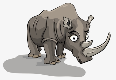 Rhino, Horn, Cartoon, Character, Animal, Brontothere - Badak Kartun, HD Png Download, Transparent PNG
