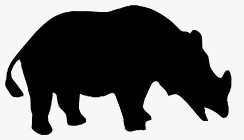 Black Rhinoceros Rhino Rhino White Rhinoceros Silhouette - Javan Rhino Silhouette Png, Transparent Png, Transparent PNG