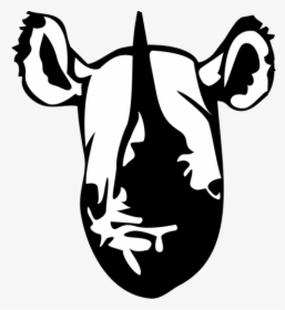 Head Of A Rhino - Black White Rhino Drawings, HD Png Download, Transparent PNG