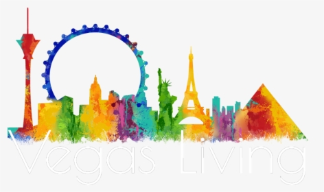 Vegas Living - Skyline - Clip Art Las Vegas Skyline, HD Png Download, Transparent PNG