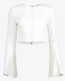 Cushnie Flare Sleeve Crop Top In White - Cardigan, HD Png Download, Transparent PNG