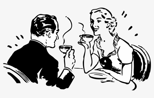 Transparent Couple Clipart - People Drinking Coffee Clipart, HD Png Download, Transparent PNG