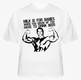 Arnold Schwarzenegger Drink Beer Funny Pumping T Shirt - Watch Dogs 2 T Shirt, HD Png Download, Transparent PNG