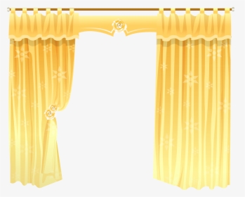 Curtain Clipart Transparent - Yellow With Curtains Background, HD Png Download, Transparent PNG
