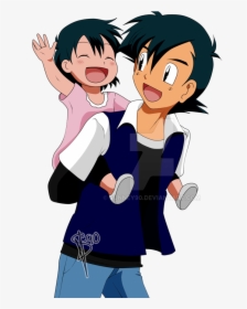 Ash And Alyson - Cartoon Characters As Parents, HD Png Download, Transparent PNG