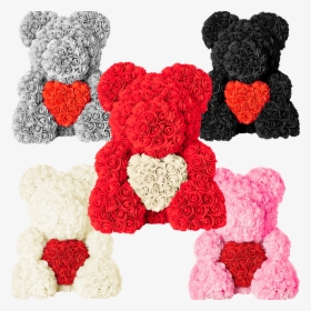 Rose Petal Teddy Bear - Bear Made Of Roses, HD Png Download, Transparent PNG