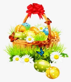 Flower Basket Clipart - Easter Basket Png, Transparent Png, Transparent PNG