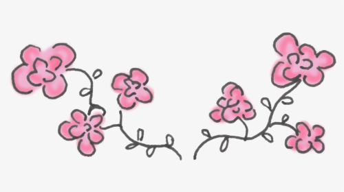Cherry Blossom Flowers Doodle - Cherry Blossom Flower Doodle, HD Png Download, Transparent PNG