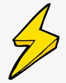 #lightning #doodle #doodles #drawing #mayahsstickers - Lightning Bolt Cartoon Drawing, HD Png Download, Transparent PNG