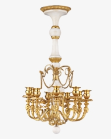 White Marble And Gilt Bronze Russian Chandelier - Chandelier, HD Png Download, Transparent PNG