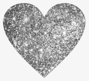 #heart #glitter #bling #silver - Silver Glitter Heart Transparent Background, HD Png Download, Transparent PNG
