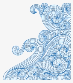 Waves Swirl Bluewaves Ftestickers - Waves Doodle Transparent Background, HD Png Download, Transparent PNG