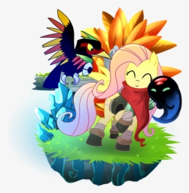 Rarity Princess Celestia Fluttershy Pony Princess Luna - Bastion And Fluttershy, HD Png Download, Transparent PNG