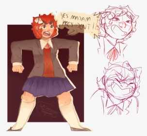 “some Doodles Of Sayori ” Aaaaaaaaaaaaaah - Cartoon, HD Png Download, Transparent PNG