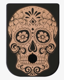 Sugar Skull Brass Black Traditional Finish Mag Plate, HD Png Download, Transparent PNG