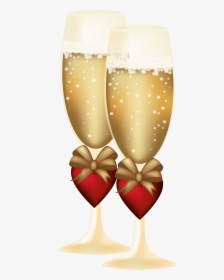 Transparent Background Wedding Champagne Glasses , - Saint Valentin Fete Des Amoureux, HD Png Download, Transparent PNG