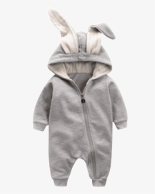 Petite Bello Romper Gray / 3m Bunny Ear Hooded Romper - Bunny Clothes For Babies, HD Png Download, Transparent PNG