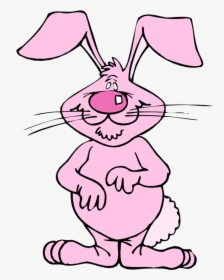 Pink Bunny Ears Clipart - Cartoon Rabbit Face Pink, HD Png Download, Transparent PNG