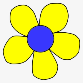 Blue And Flower Clip - Yellow Flower Clipart, HD Png Download, Transparent PNG